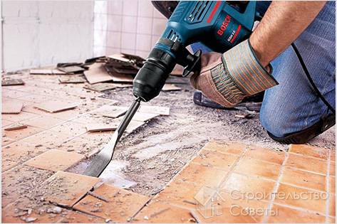 Демонтаж старого покрытия