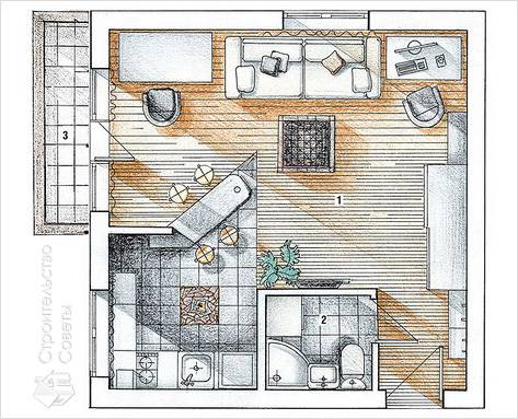 Дизайн однокомнатной квартиры