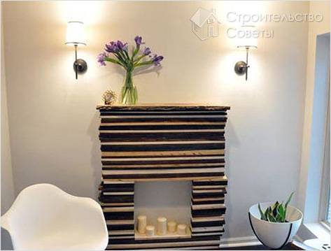 Идея изготовления фальшь-камина из досок