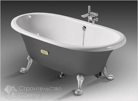 Установка чугунной ванны