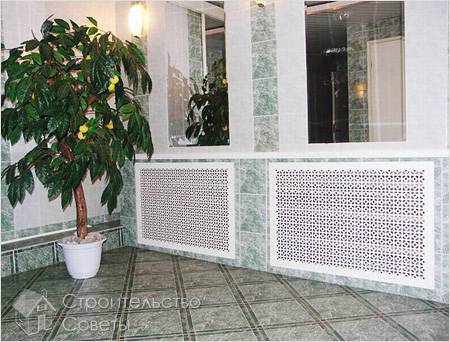 Монтаж батарей в стену