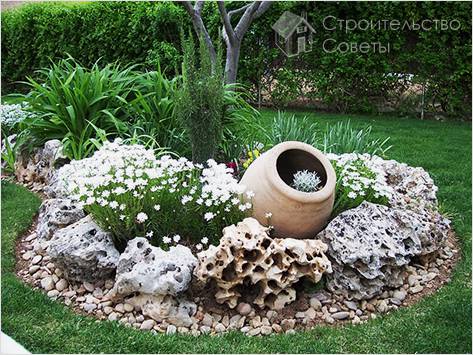 Округлые формы клумб