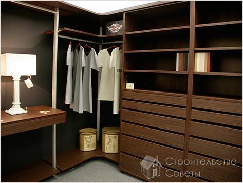 Отделка гардеробной комнаты