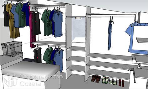 Планировка гардеробной