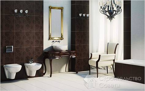 Сочетание белого и коричневого цвета