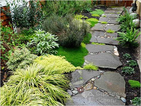 Стильное оформление садовых дорожек