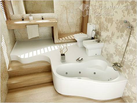 Ванная в светлых тонах