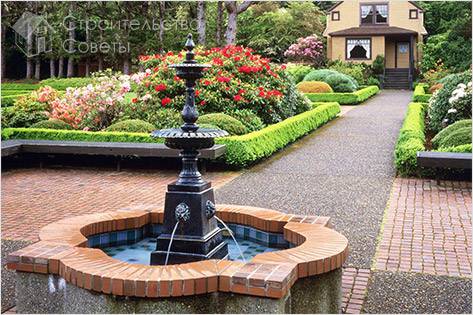 Варианты дизайна садового фонтана