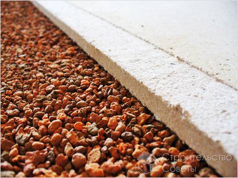 Засыпание керамзитом