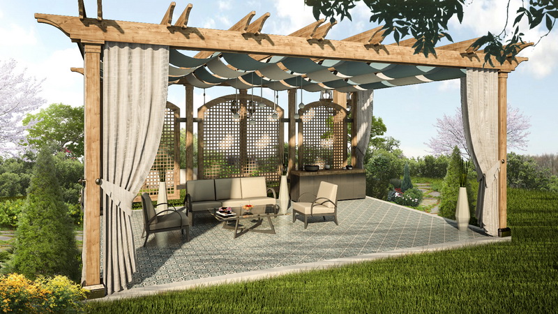 Современные навесы в ландшафтном дизайне: советы по выбору вида и материала