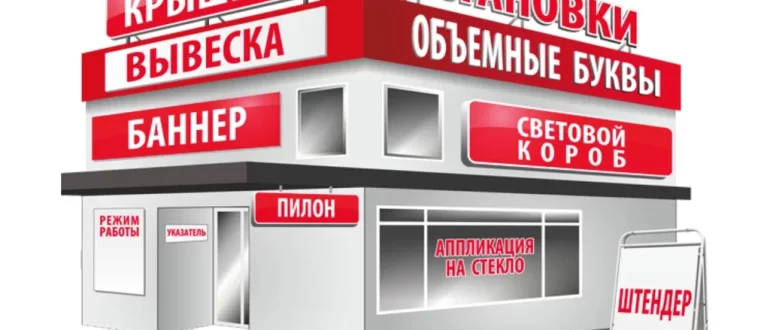 Профессиональная работа с рекламными вывесками и баннерами